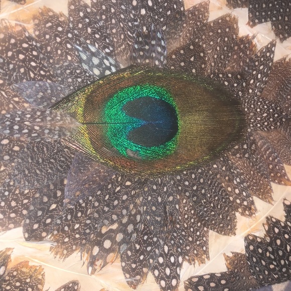 FRIDAY SALE~•= PEACOCK Feather clutch - Picture 8 of 8